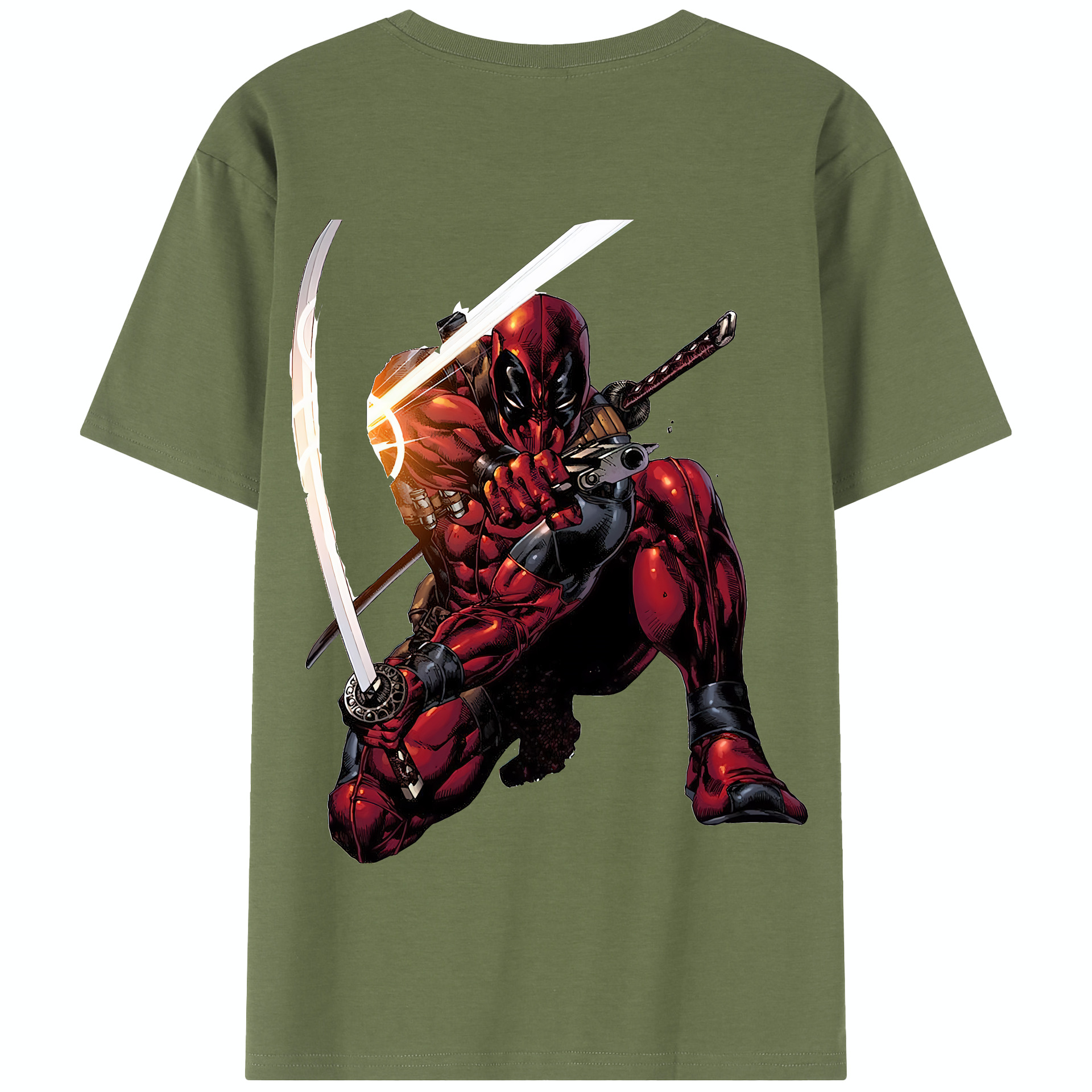 （画像用） Deadpool デッドプール 綿100％半袖Tシャツ（背面プリント）